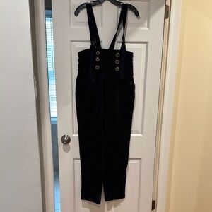 Anthropologie Black Suspender Pants